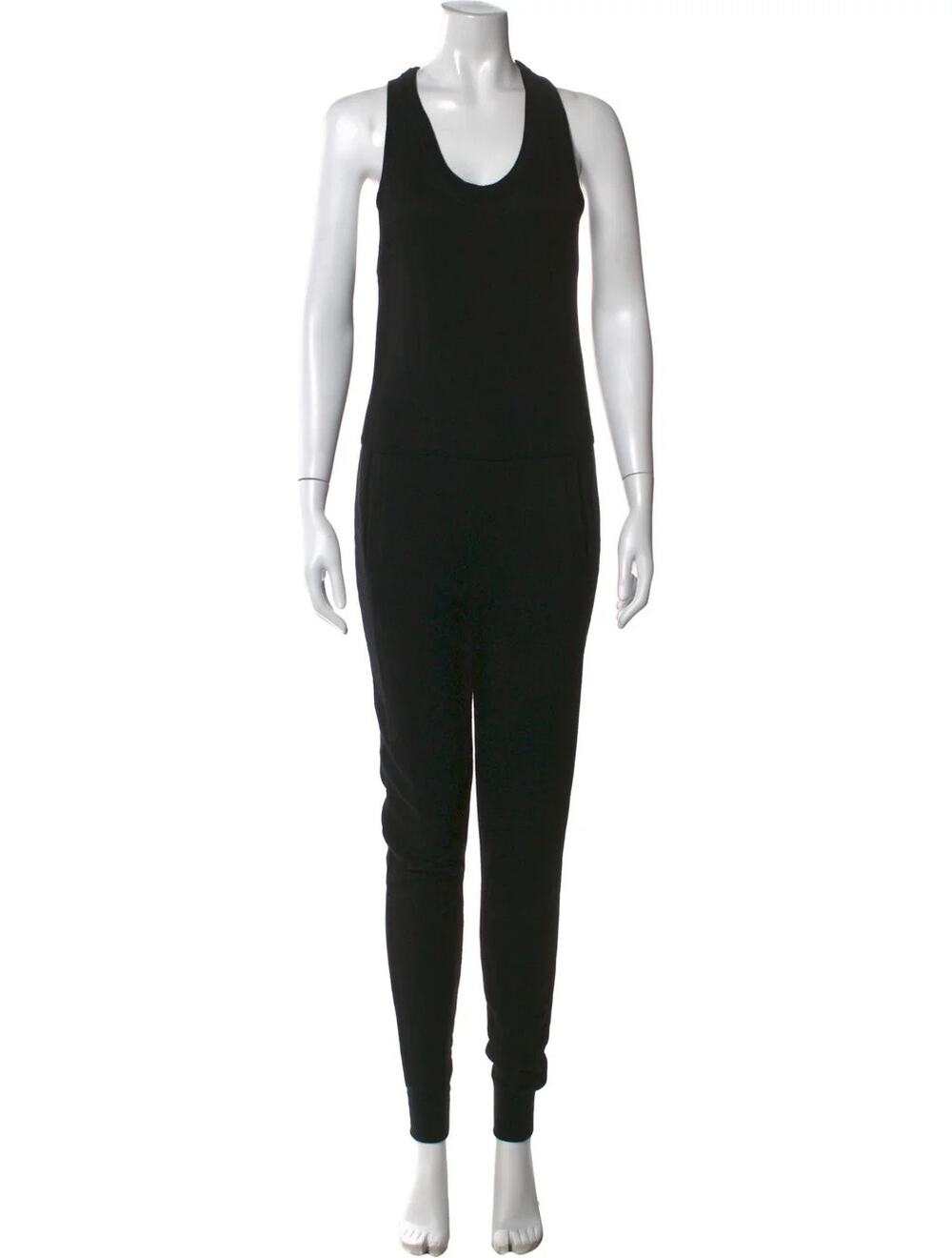 T by Alexander Wang black scoop neck, racerback jumpsuit